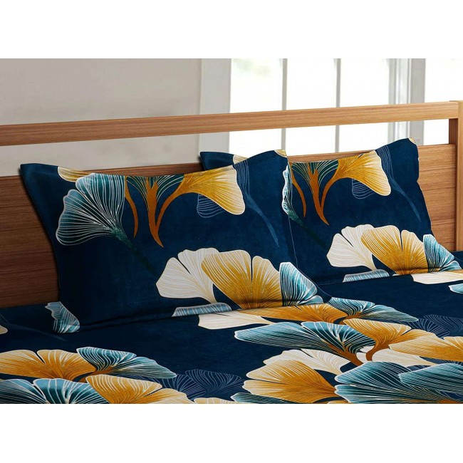 Sale Active Premium Glace Cotton Floral Double Bed Bedsheet with Pillow Covers Sale Active Premium Glace Cotton Floral Double Bed Bedsheet with Pillow Covers